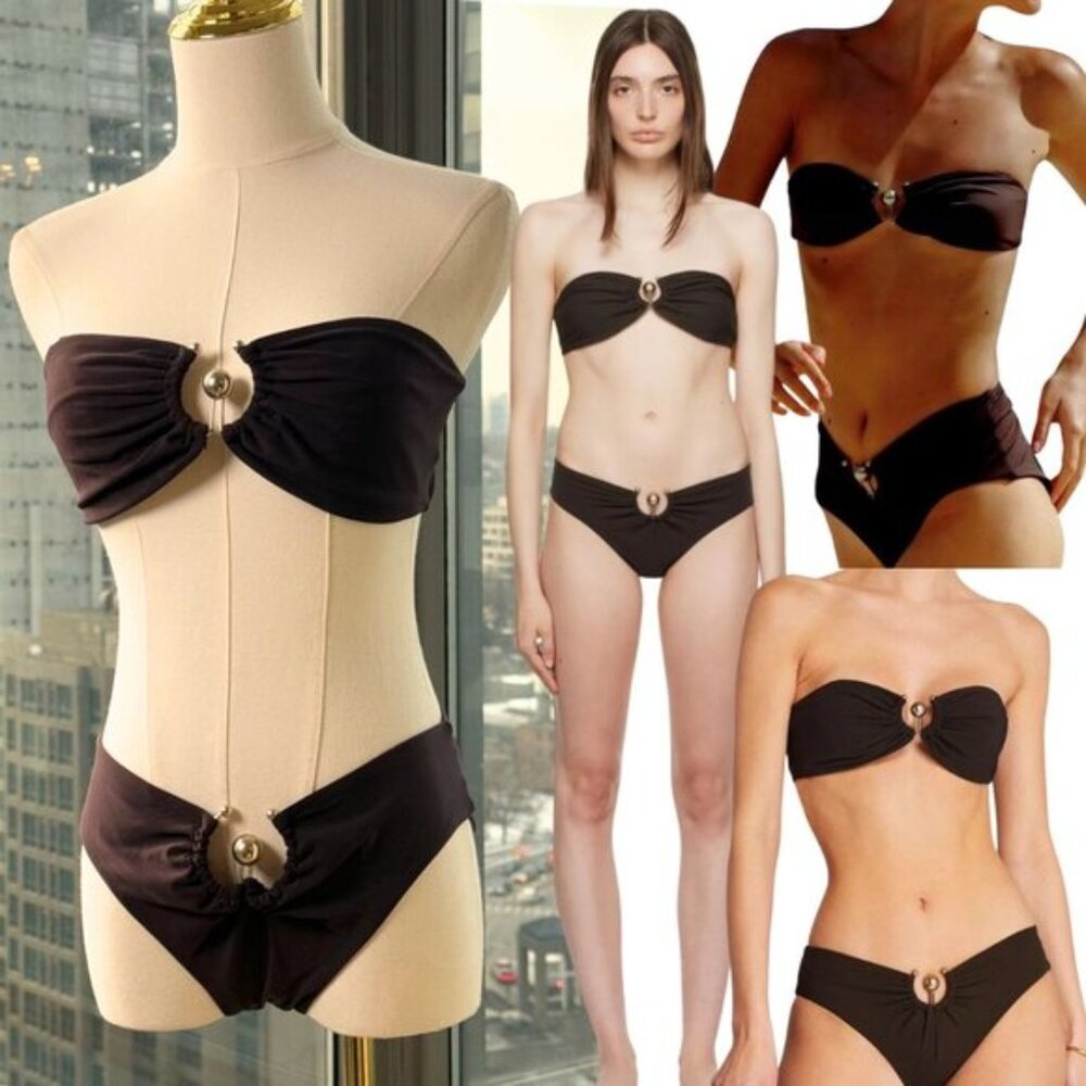 🆕 CHRISTOPHER ESBER 🧿 NWOT Brown Orbit Bikini Set - Sz AU 10 / US 6